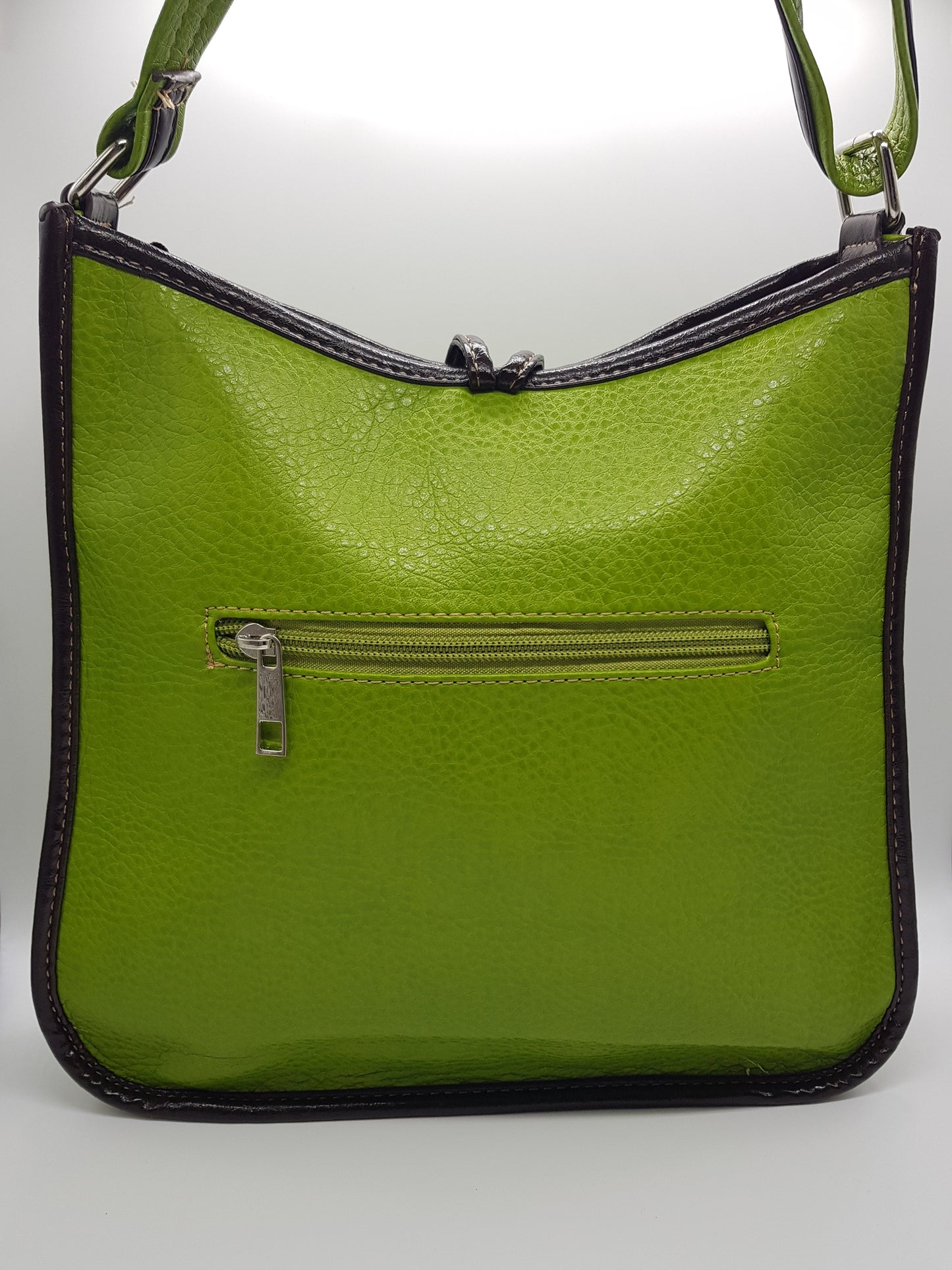 Vegan Button Crossbody Bag Grass Green